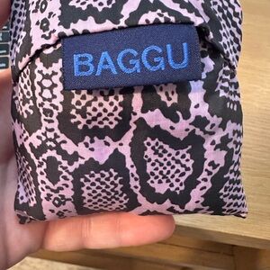 Baggu Pink and Black Packable Small Tote